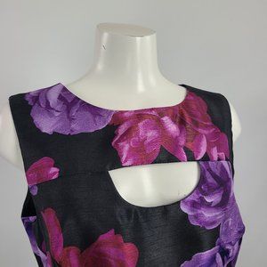 Gabby Skye Purple Flower Fit & Flare Dress Size 16